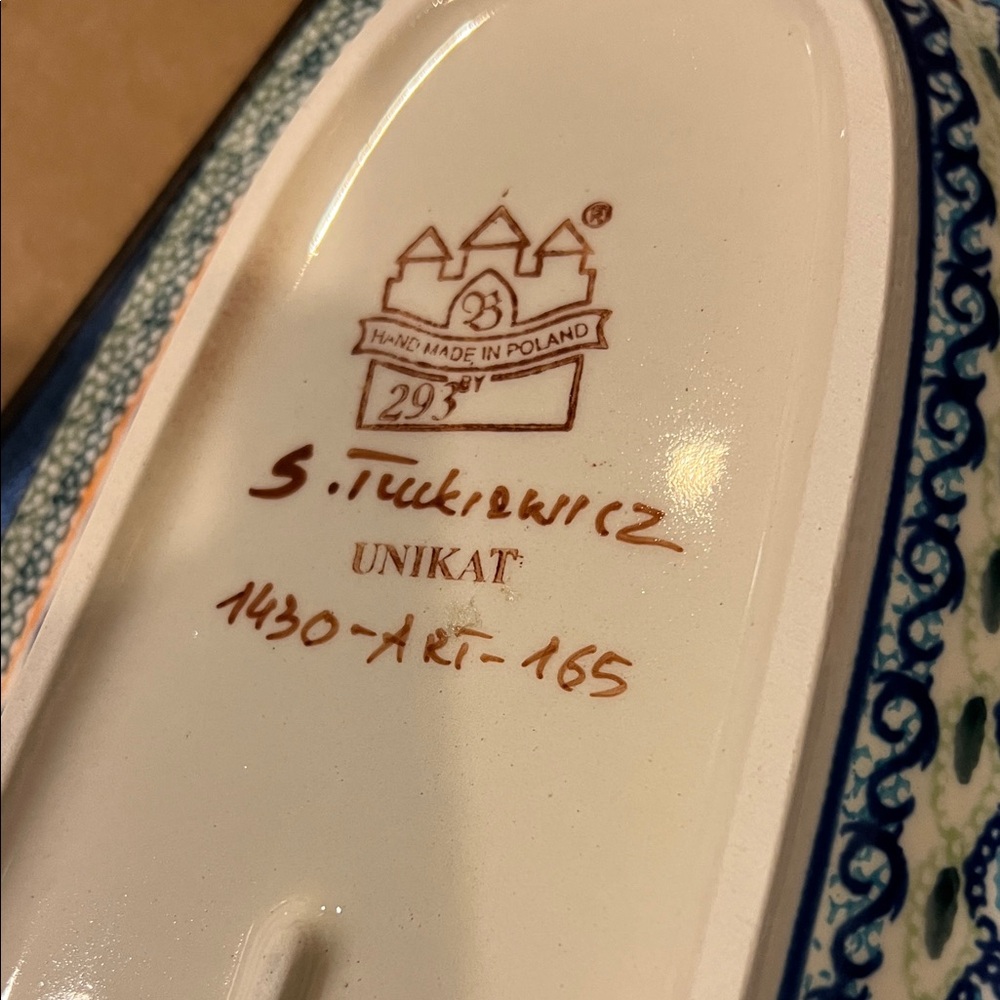 Polish Pottery Floral Bread Tray - Picture 2 of 5